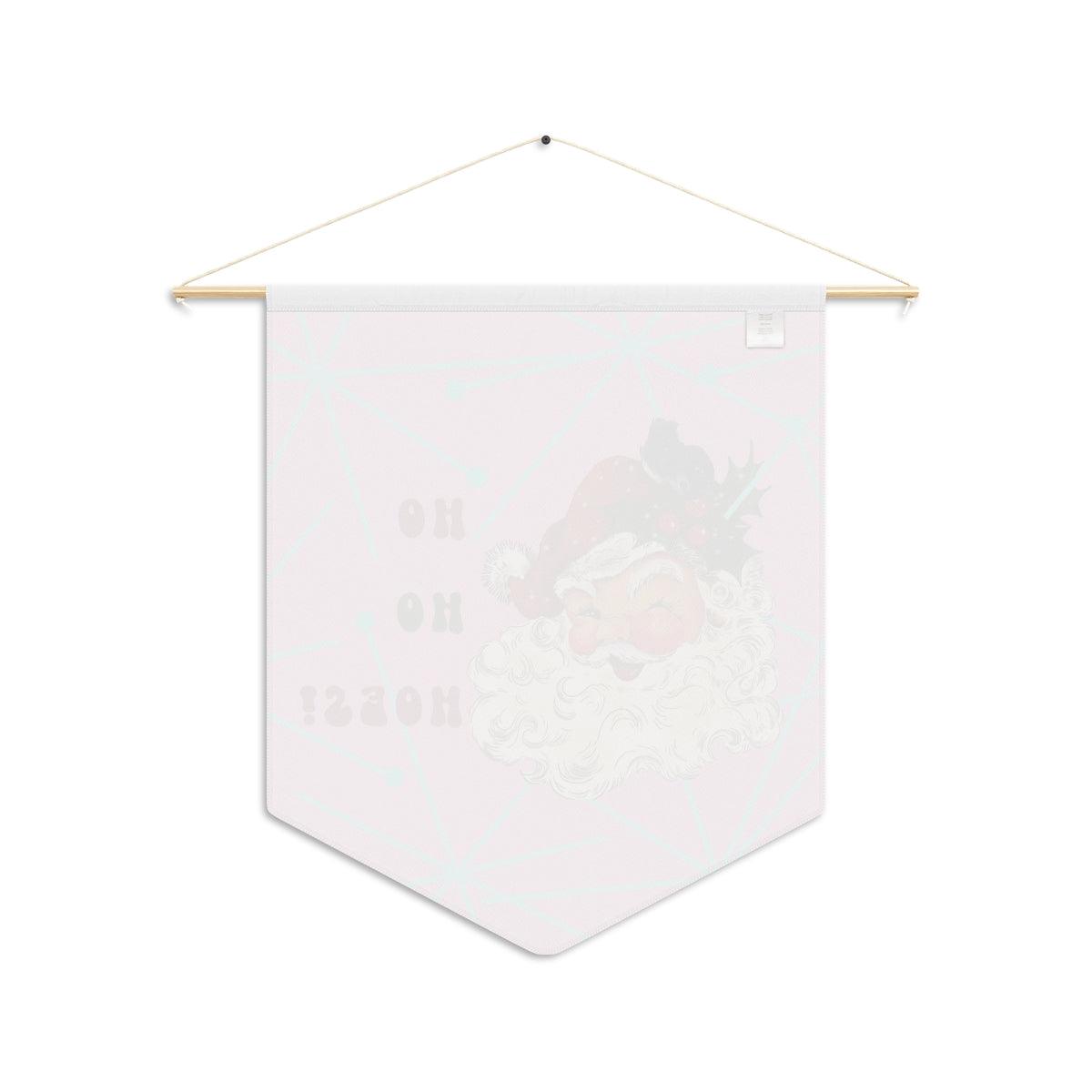 Retro Winking Santa Funny Pink Christmas Wall Pennant | lovevisionkarma.com