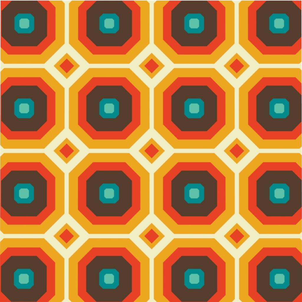 Retro 60s Mid Century Geometric Brown & Orange Duvet Cover | lovevisionkarma.com