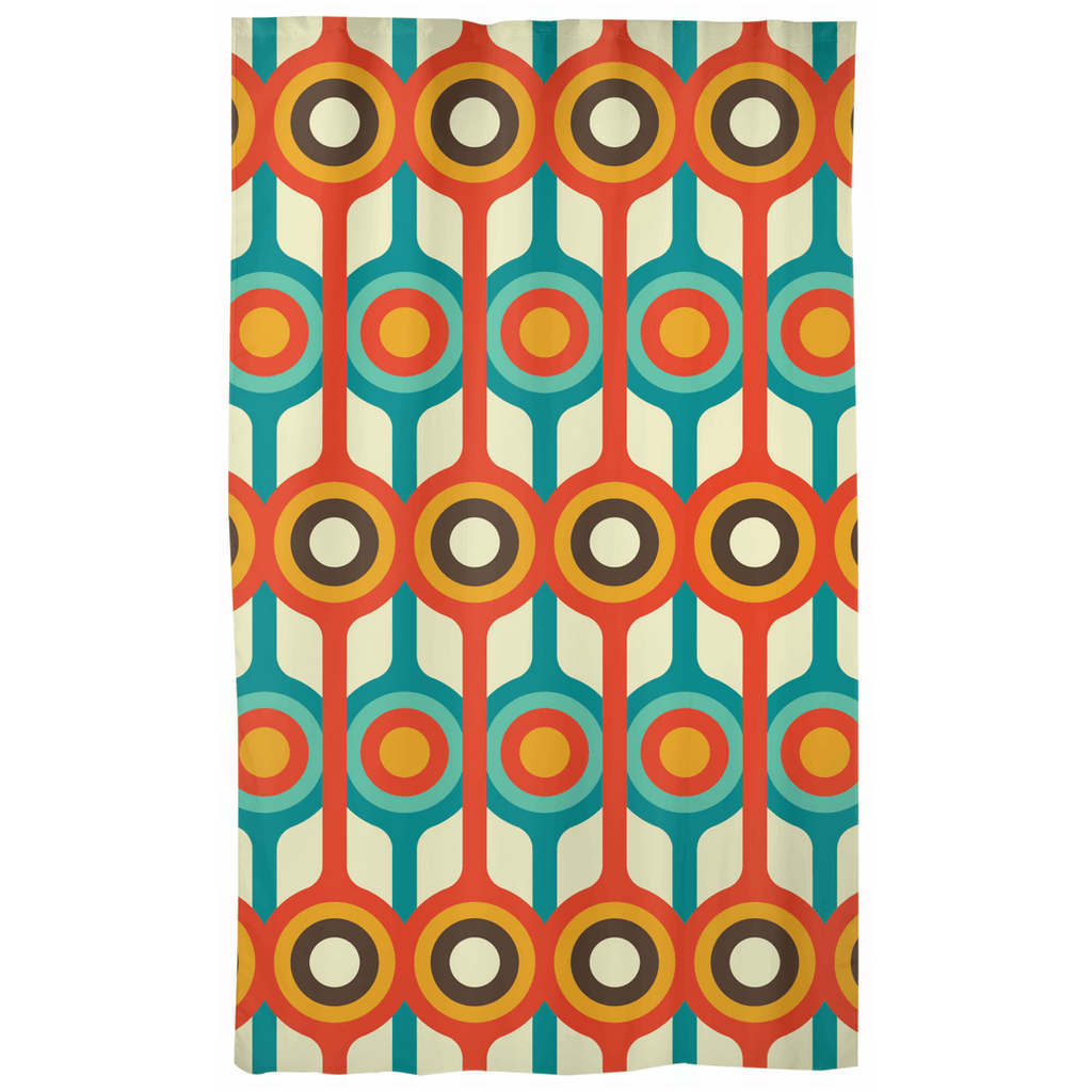 Mid Century Mod Retro Geometric Multicolor Curtain Panels | lovevisionkarma.com