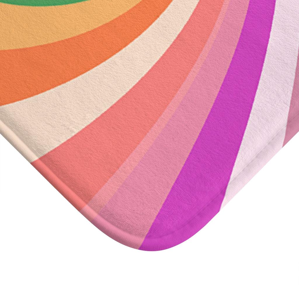 Groovy 60's Candy Swirl Colorful MCM Bath Mat | lovevisionkarma.com