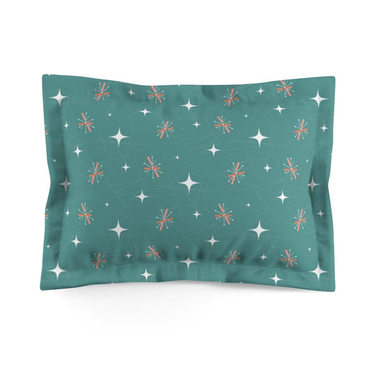 Atomic Burst Teal & Pink Mid Century Mod Pillow Sham | lovevisionkarma.com