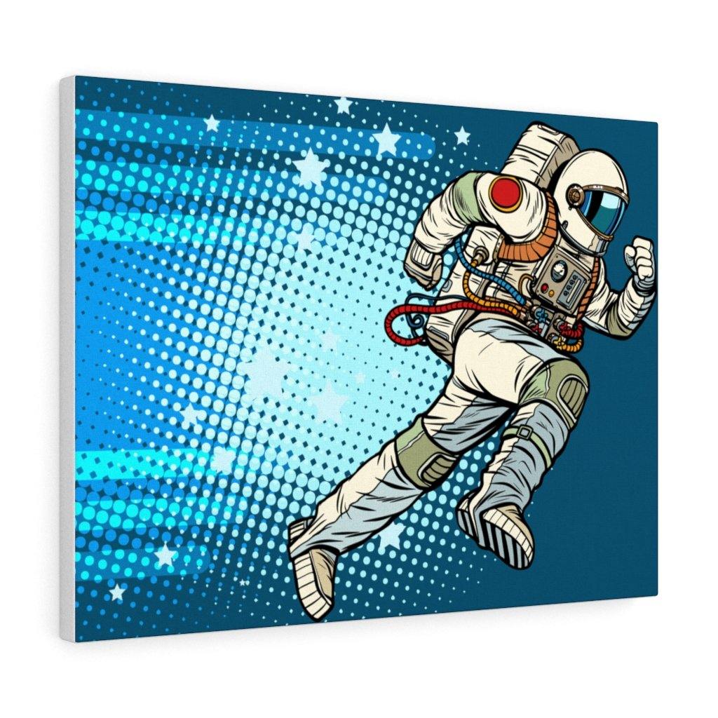"Running Astronaut" Comic Pop Art Canvas Gallery Wrap | lovevisionkarma.com