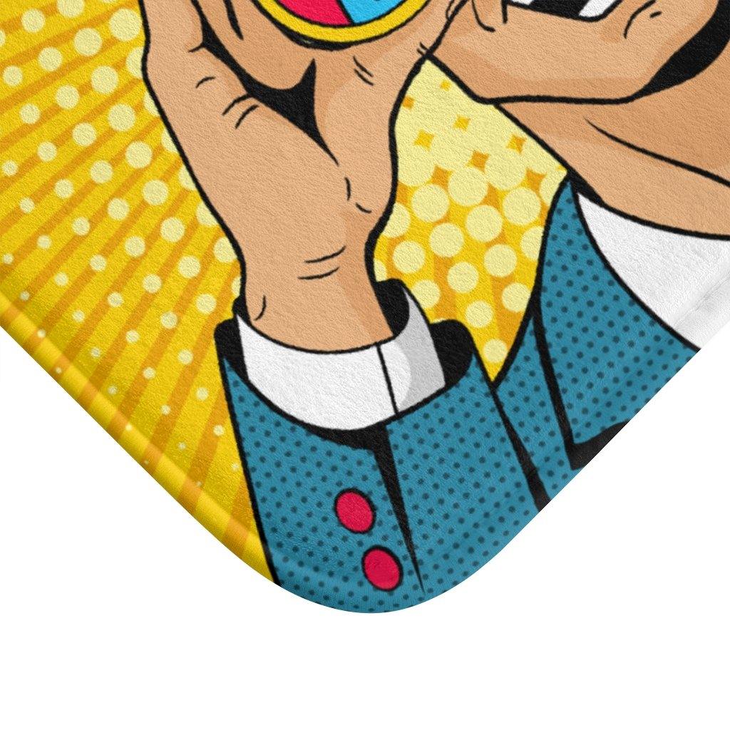 "Wow" Man Comic Pop Art Funny Bath Mat | lovevisionkarma.com