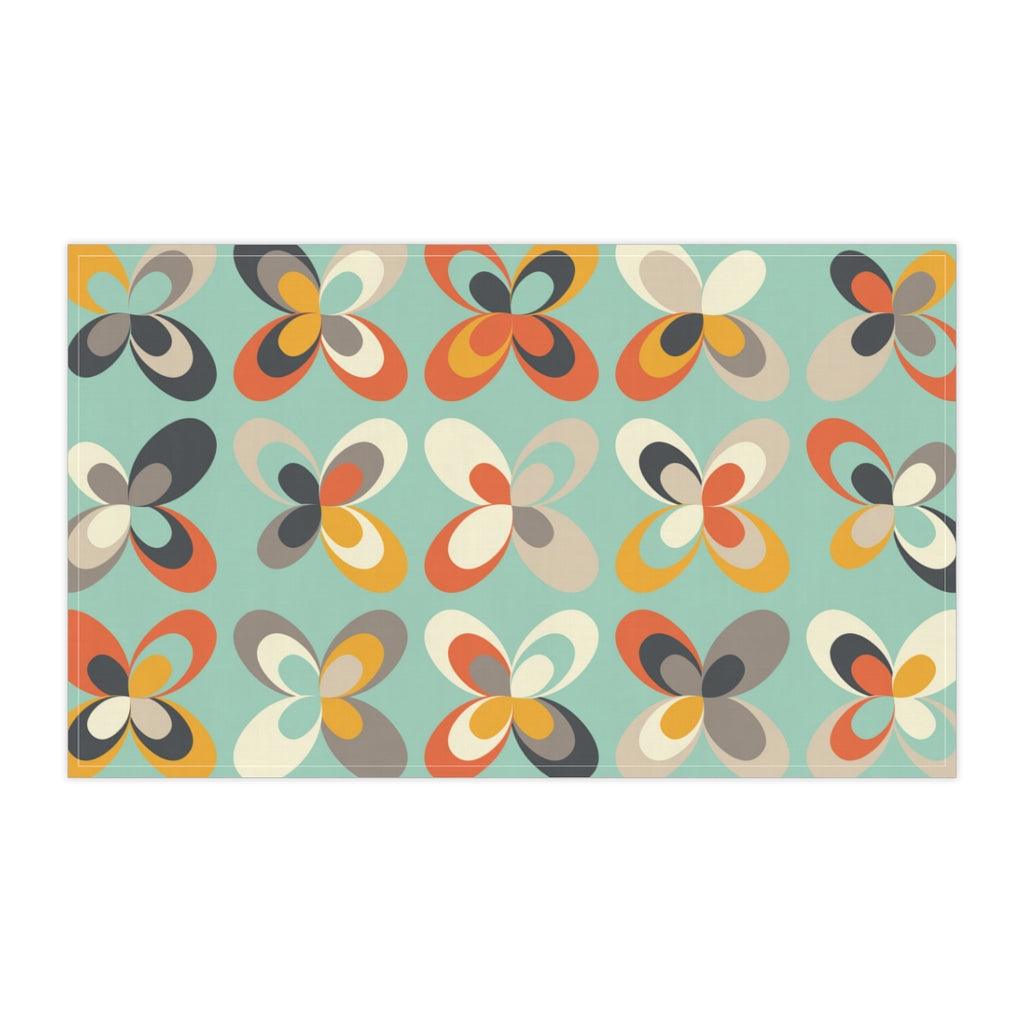 Retro Scandinavian Leaves & Flowers Danish MCM Tea Towel | lovevisionkarma.com