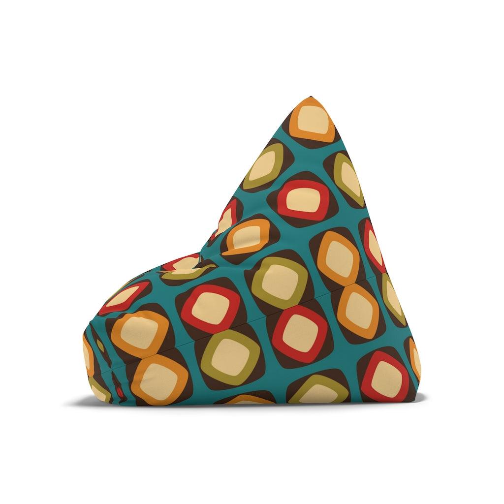 Retro Mod Squares Multicolor MCM Bean Bag Chair COVER | lovevisionkarma.com
