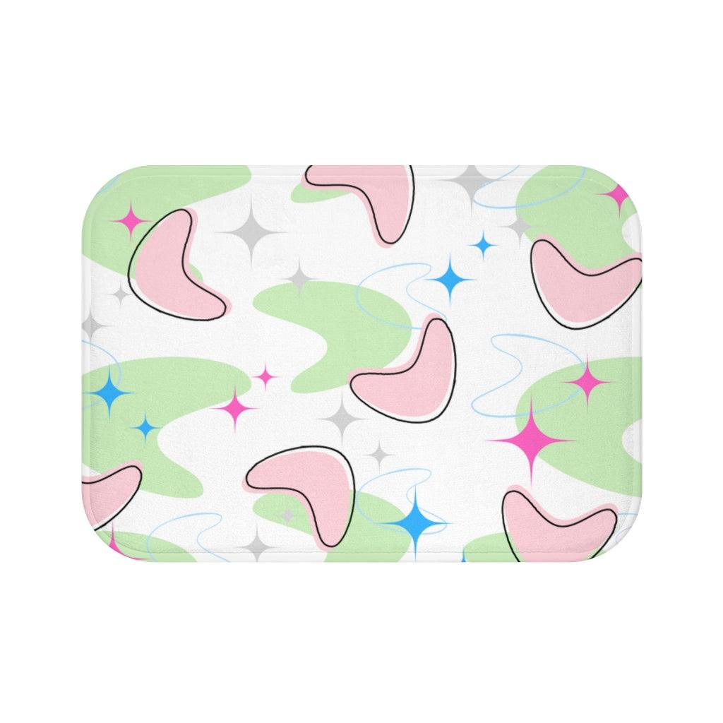 MCM Atomic Starbursts & Boomerangs Multicolor Bath Mat | lovevisionkarma.com