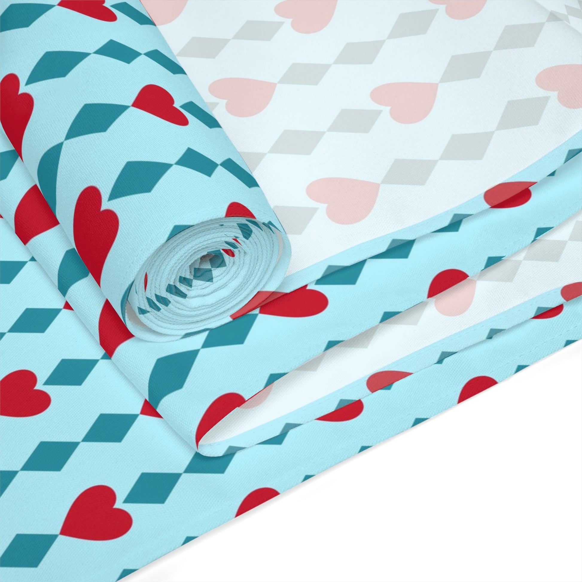 Retro Valentine's MCM Blue and Red Table Runner | lovevisionkarma.com