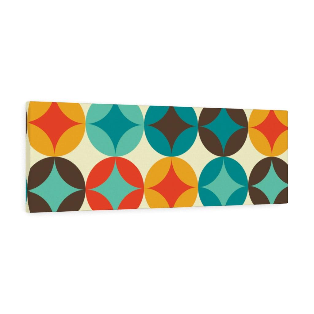 Retro Geometric Burst Multicolor Mid Century Modern Canvas Gallery Wrap | lovevisionkarma.com