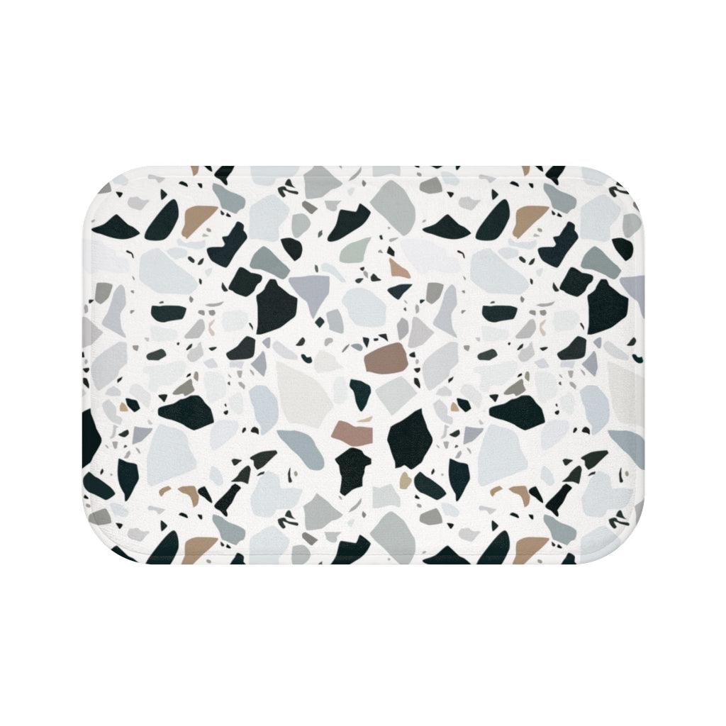 Terrazzo Print Modern Minimalist Bath Mat | lovevisionkarma.com