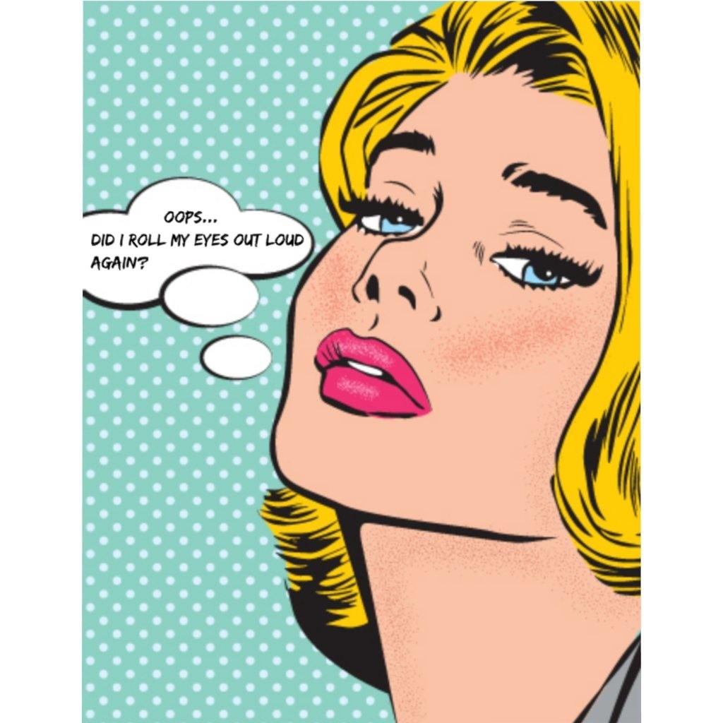 "Roll My Eyes Out Loud" Comic Pop Art Duvet Cover | lovevisionkarma.com