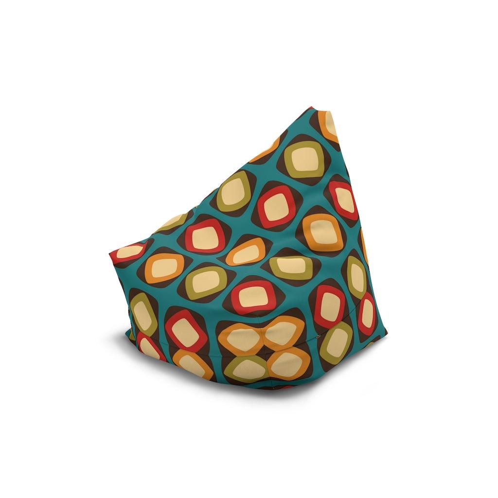 Retro Mod Squares Multicolor MCM Bean Bag Chair COVER | lovevisionkarma.com