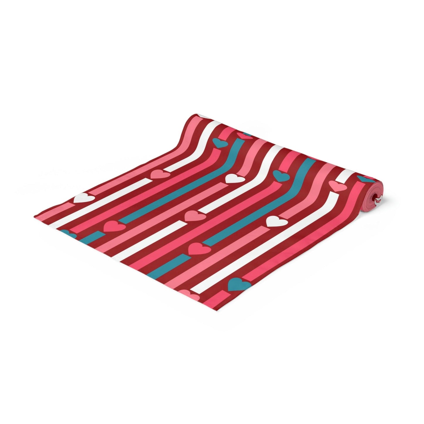 Retro MCM Valentine's Red, Pink and Blue Table Runner | lovevisionkarma.com