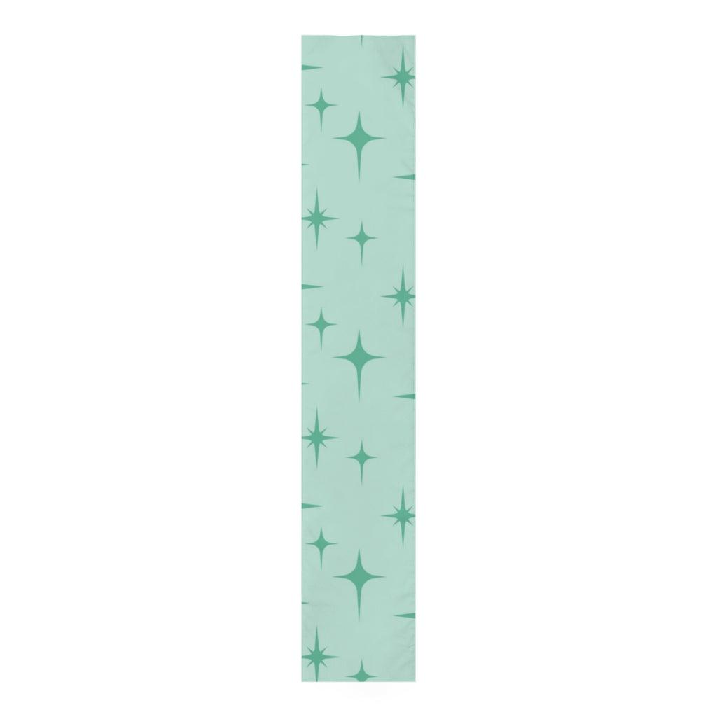 Atomic Starburst Retro MCM Mint Green Table Runner | lovevisionkarma.com
