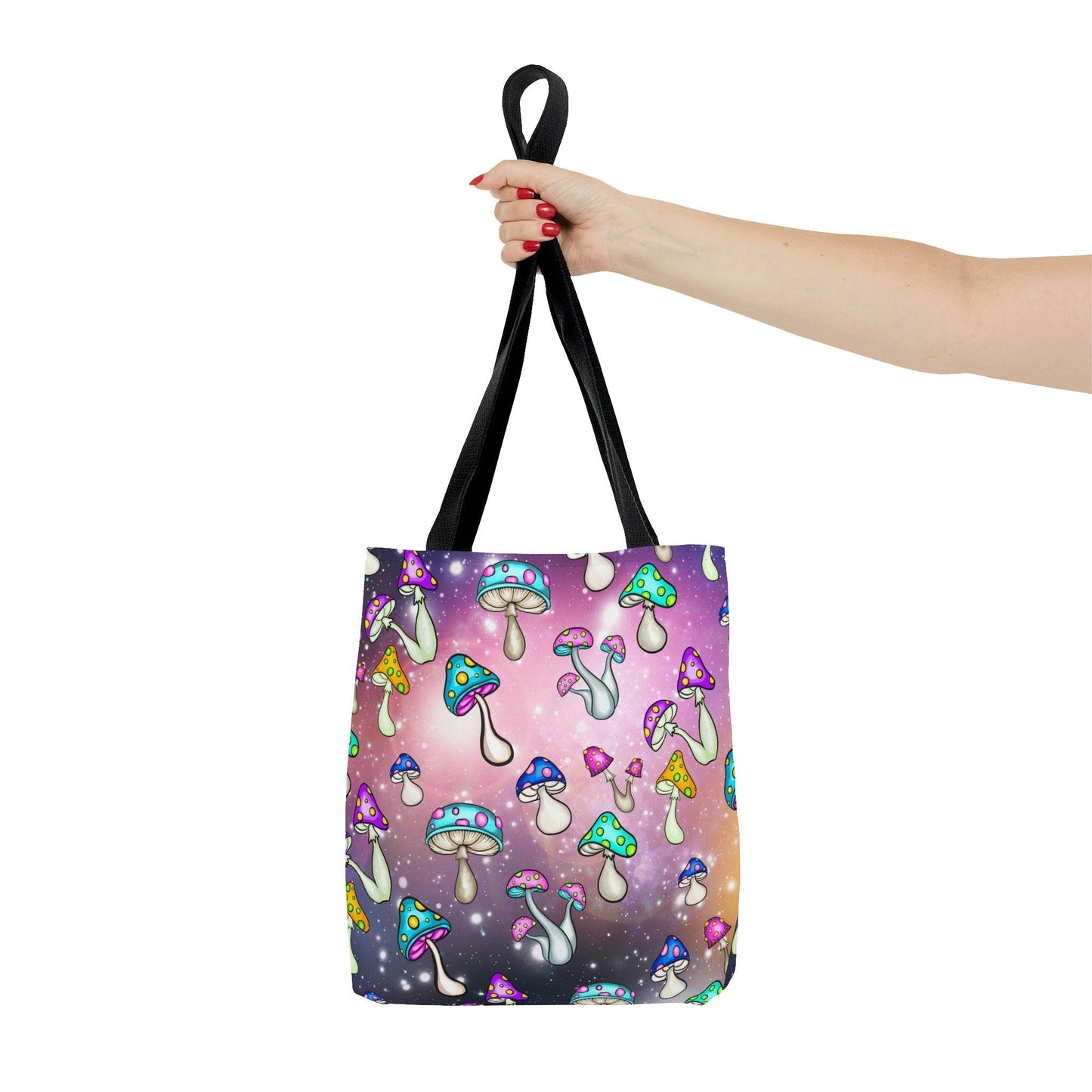 Cosmic Mushroomcore Trippy Space Tote Bag | lovevisionkarma.com
