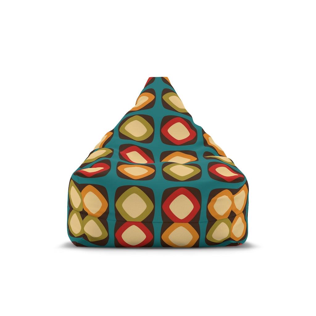Retro Mod Squares Multicolor MCM Bean Bag Chair COVER | lovevisionkarma.com