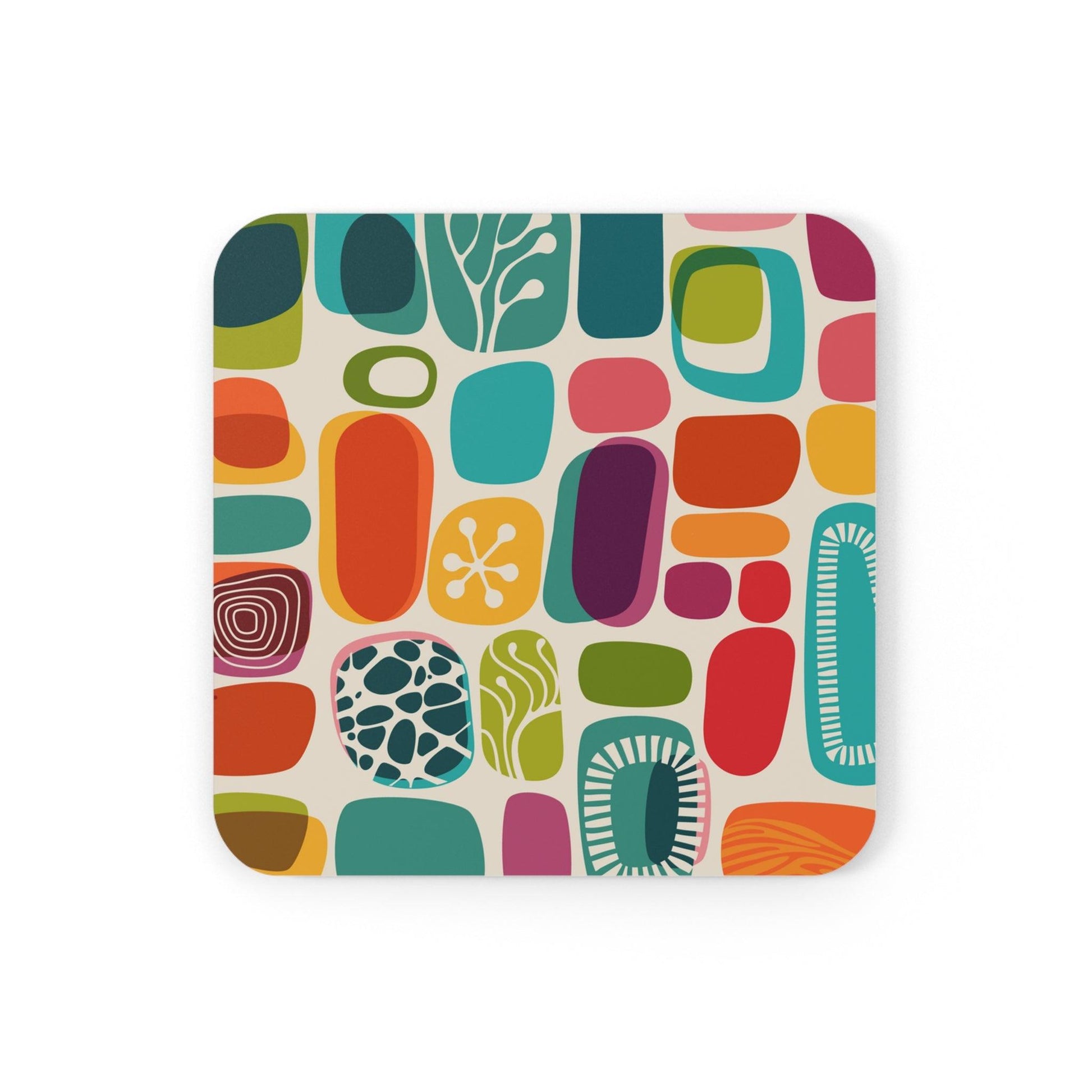 Retro MCM Atomic Amoeba Vibrant Colorful Coaster Set | lovevisionkarma.com