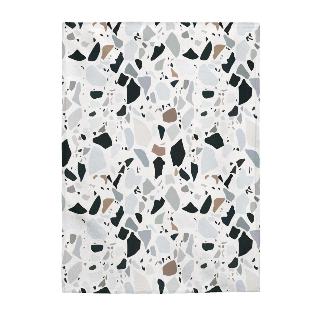 Terrazzo Print Modern Minimalist Velveteen Lightweight Blanket | lovevisionkarma.com
