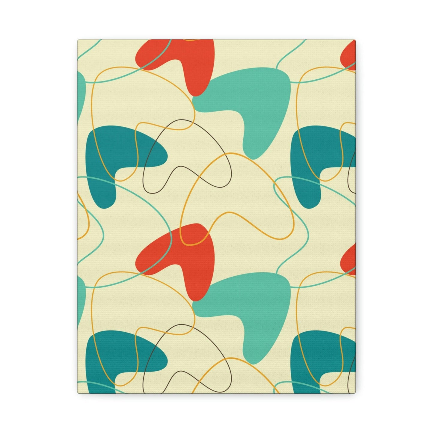 Retro 50s Atomic Boomerang Mid Century Mod, Canvas Gallery Wrap Wall Art | lovevisionkarma.com