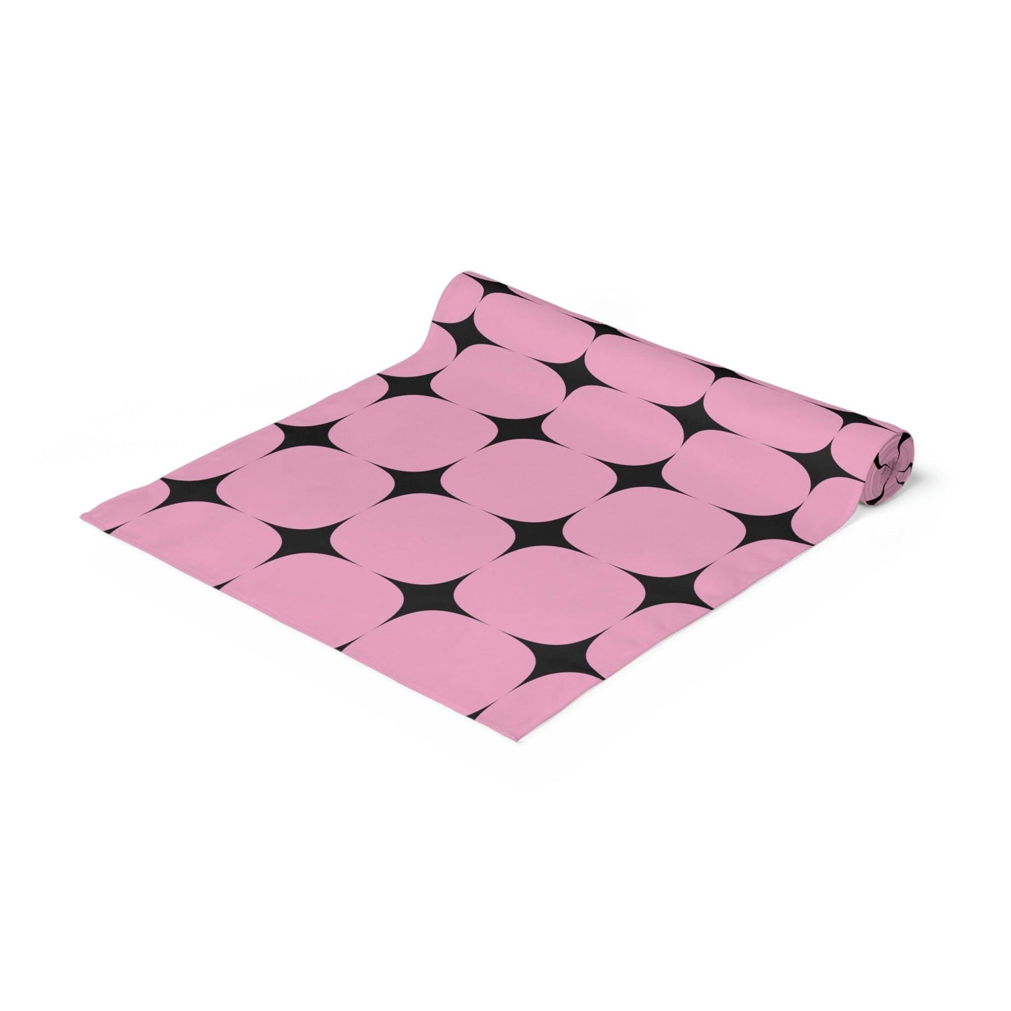 Retro Atomic Burst Mid Century Pink and Black Table Runner | lovevisionkarma.com