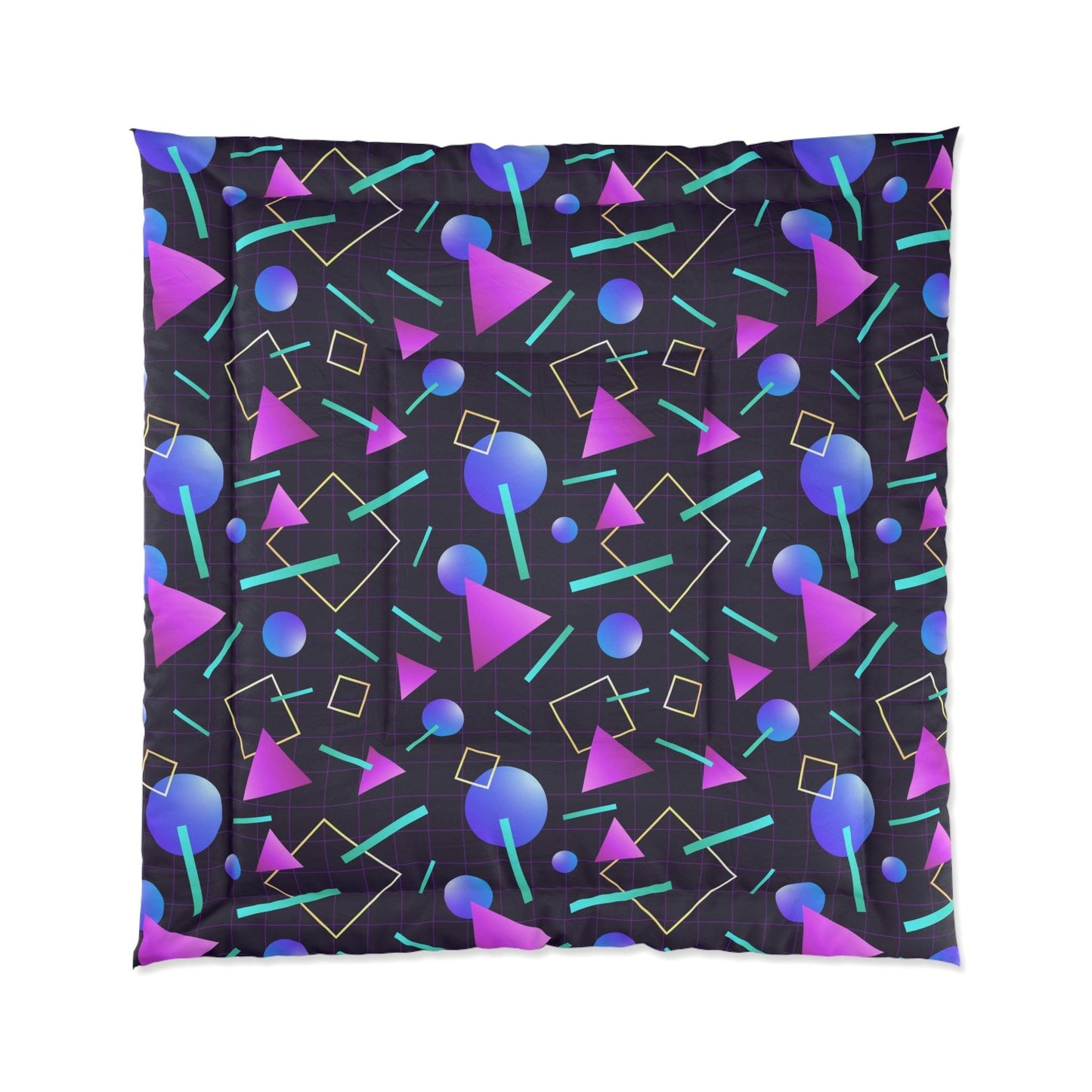 Retro 80s 90s Vaporwave Aesthetic Indigo and Purple Comforter | lovevisionkarma.com