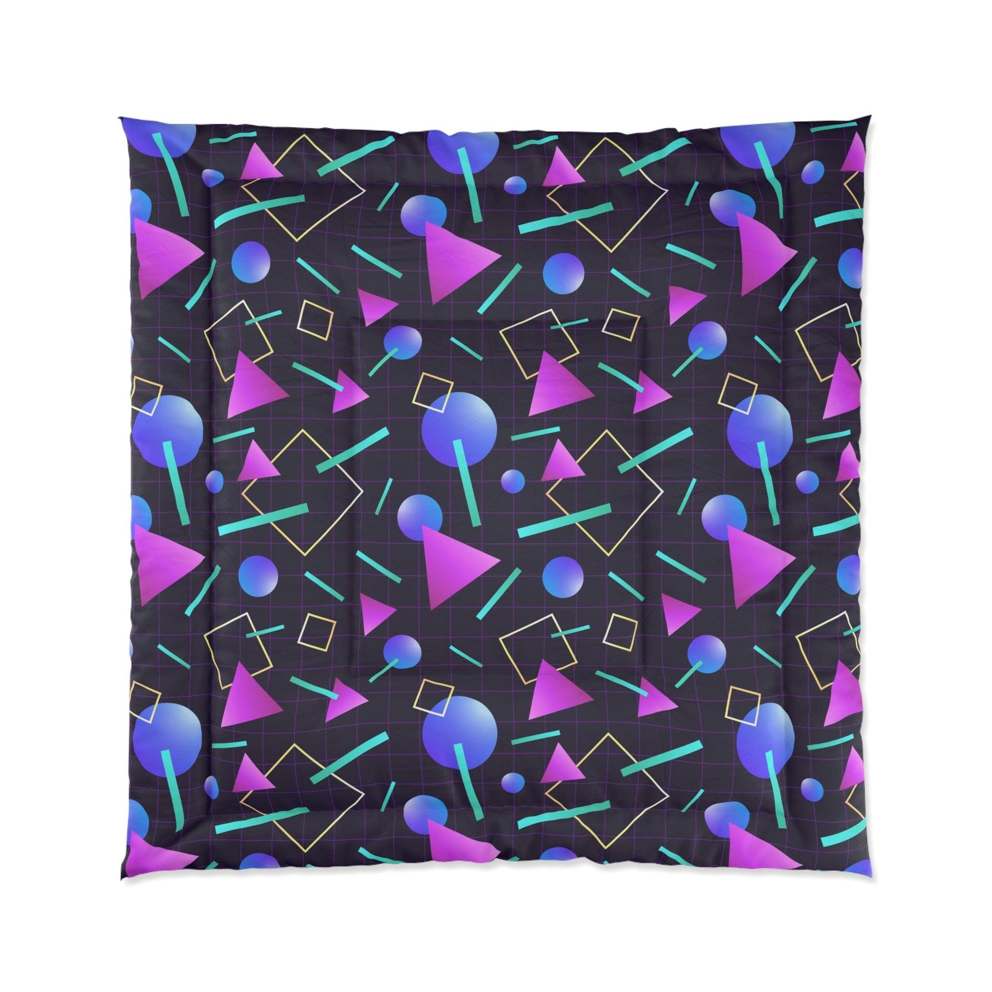 Retro 80s 90s Vaporwave Aesthetic Indigo and Purple Comforter | lovevisionkarma.com