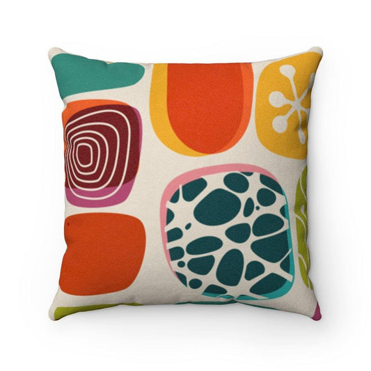 60s 70s Mid Century Modern Vibrant Abstract Pillow | lovevisionkarma.com
