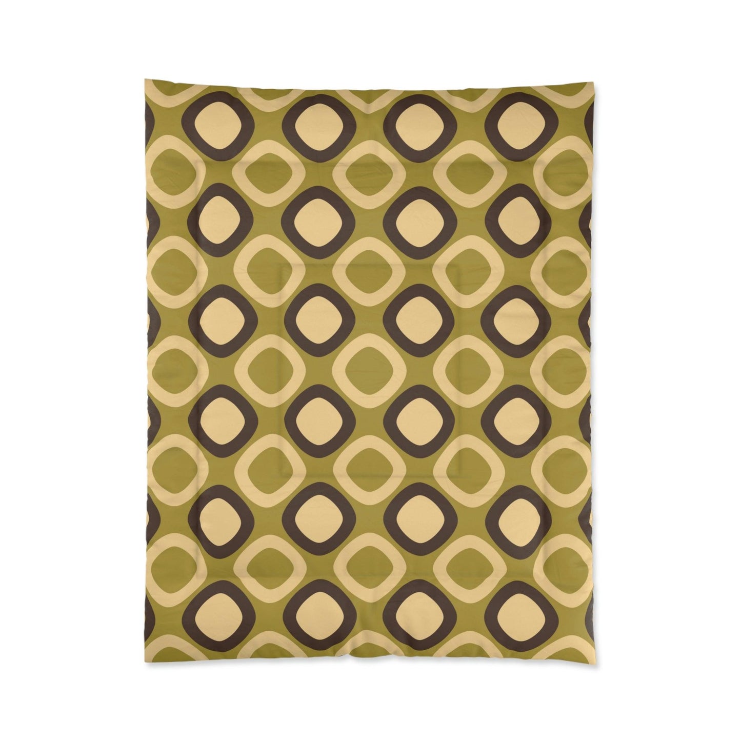 Retro Mod Squares MCM Green Comforter | lovevisionkarma.com