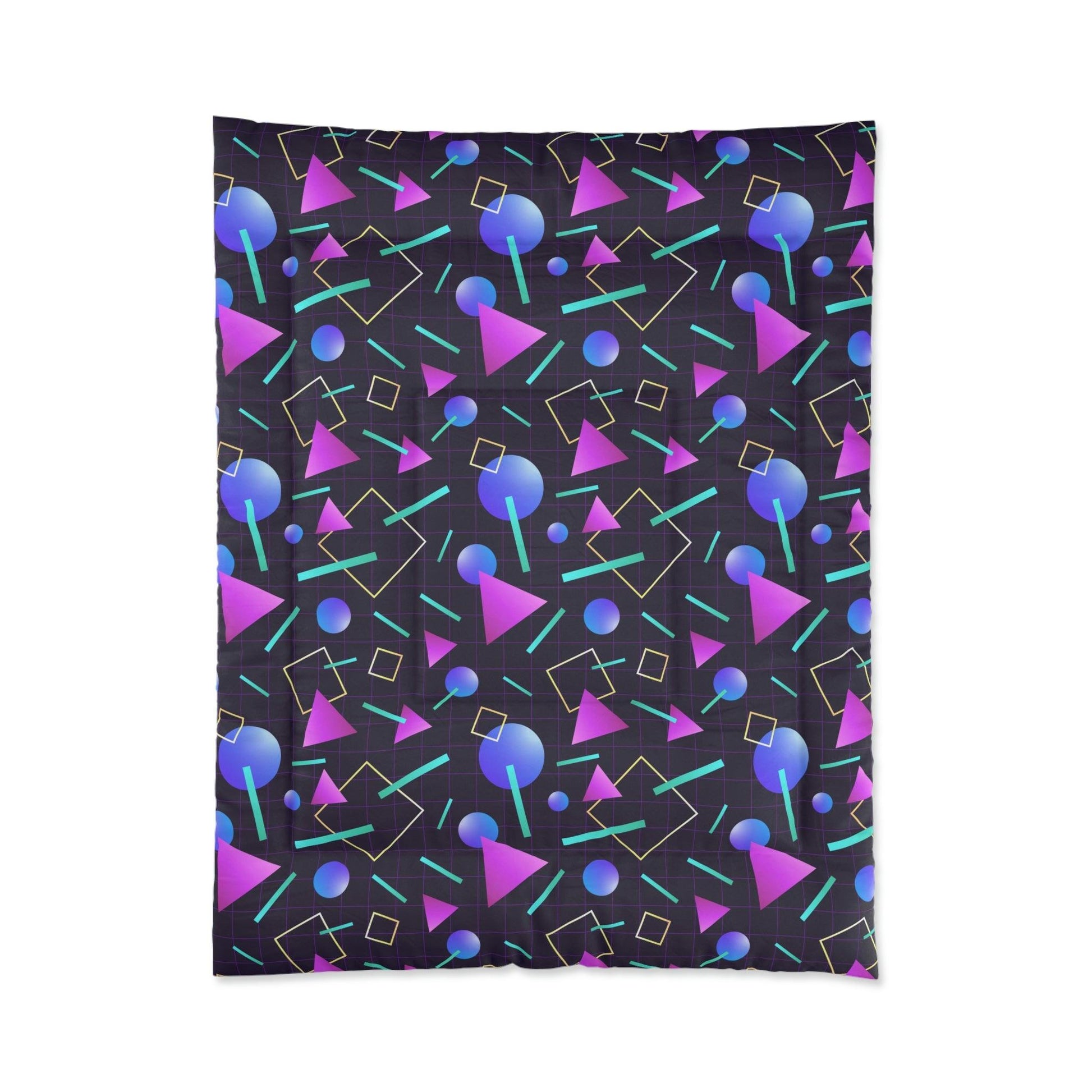 Retro 80s 90s Vaporwave Aesthetic Indigo and Purple Comforter | lovevisionkarma.com