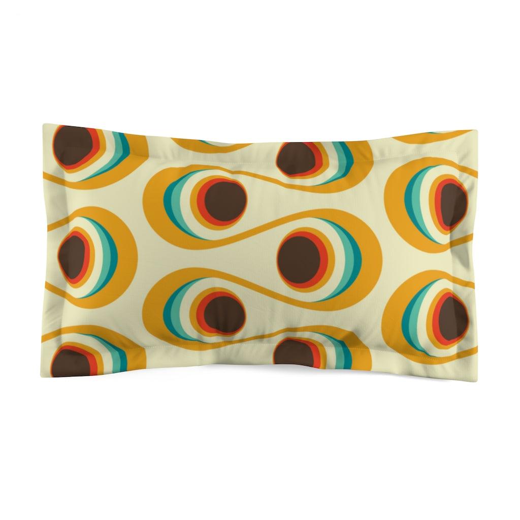 Groovy 60s, 70s Wavy Mid Century Multicolor Pillow Sham | lovevisionkarma.com