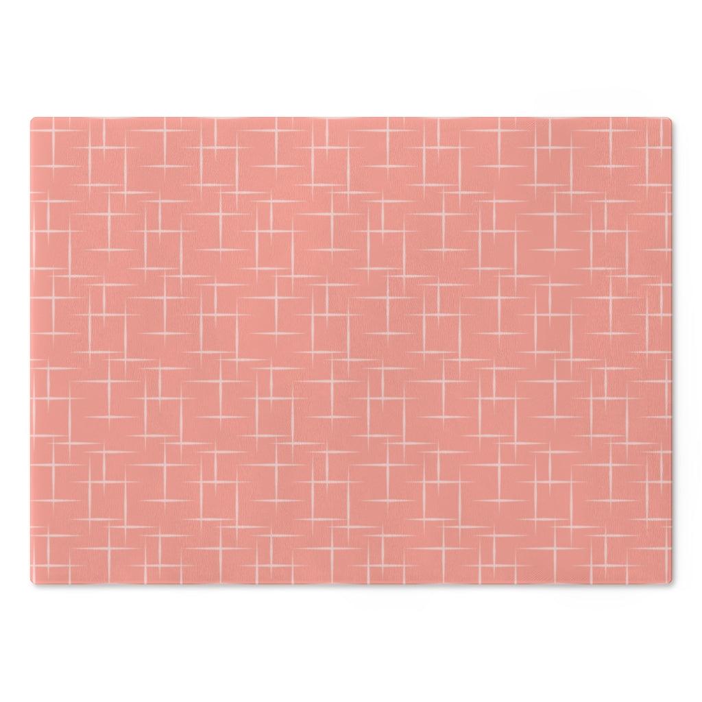 Retro Mid Century Modern Pink Glass Cutting Board | lovevisionkarma.com