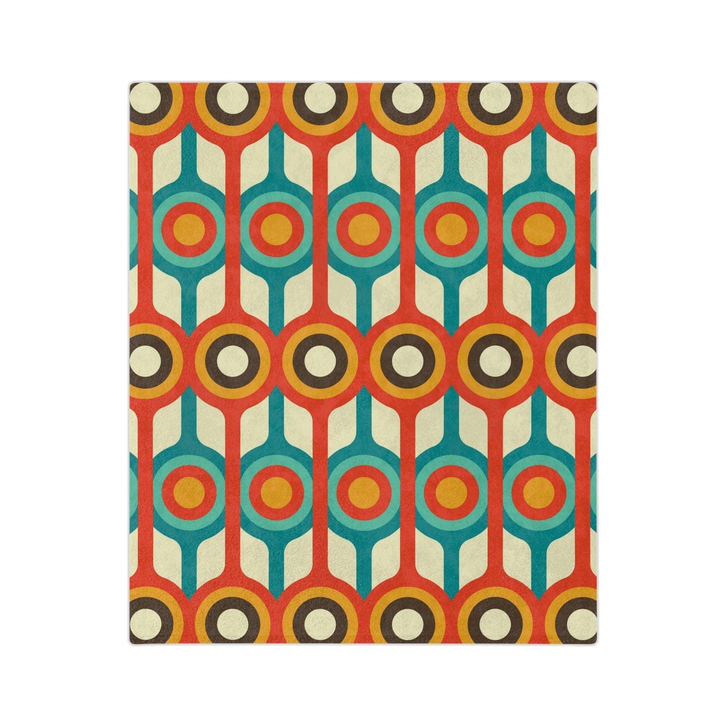 Retro Mid Century Mod Geometric Multicolor Velveteen Minky Blanket | lovevisionkarma.com
