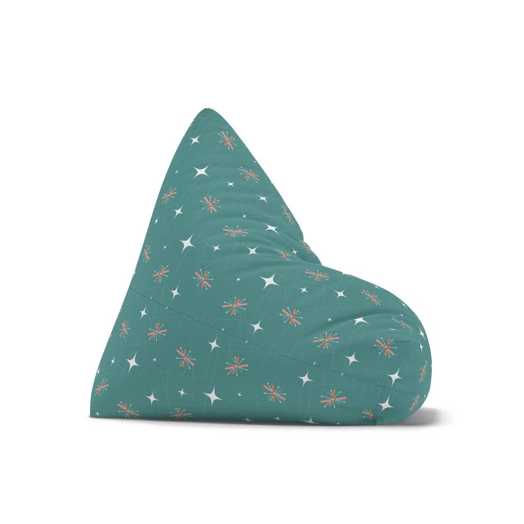 Atomic Burst Teal & Pink Mid Century Bean Bag Chair COVER | lovevisionkarma.com