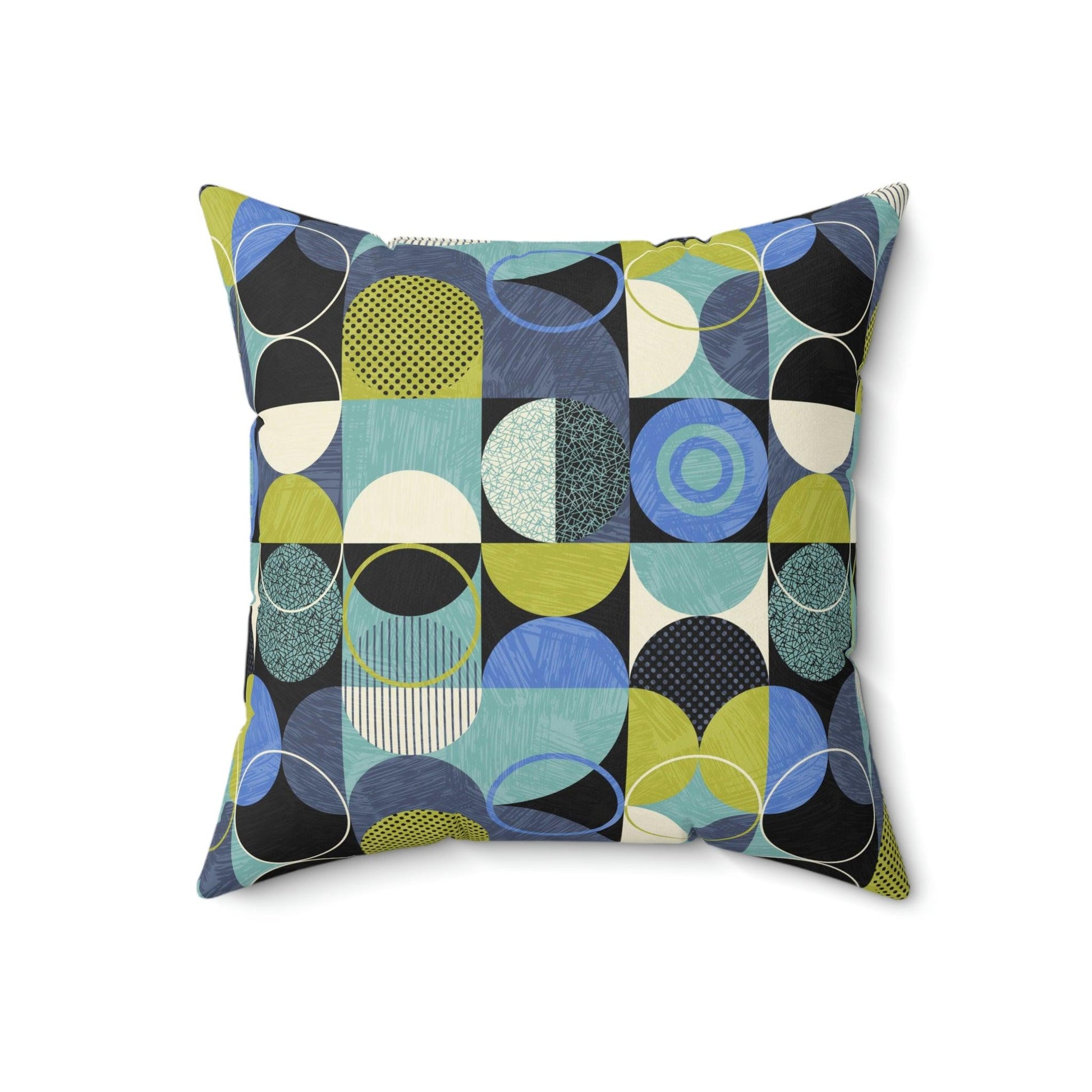 Retro Style Mid Century Mod Green & Blue Pillow | lovevisionkarma.com