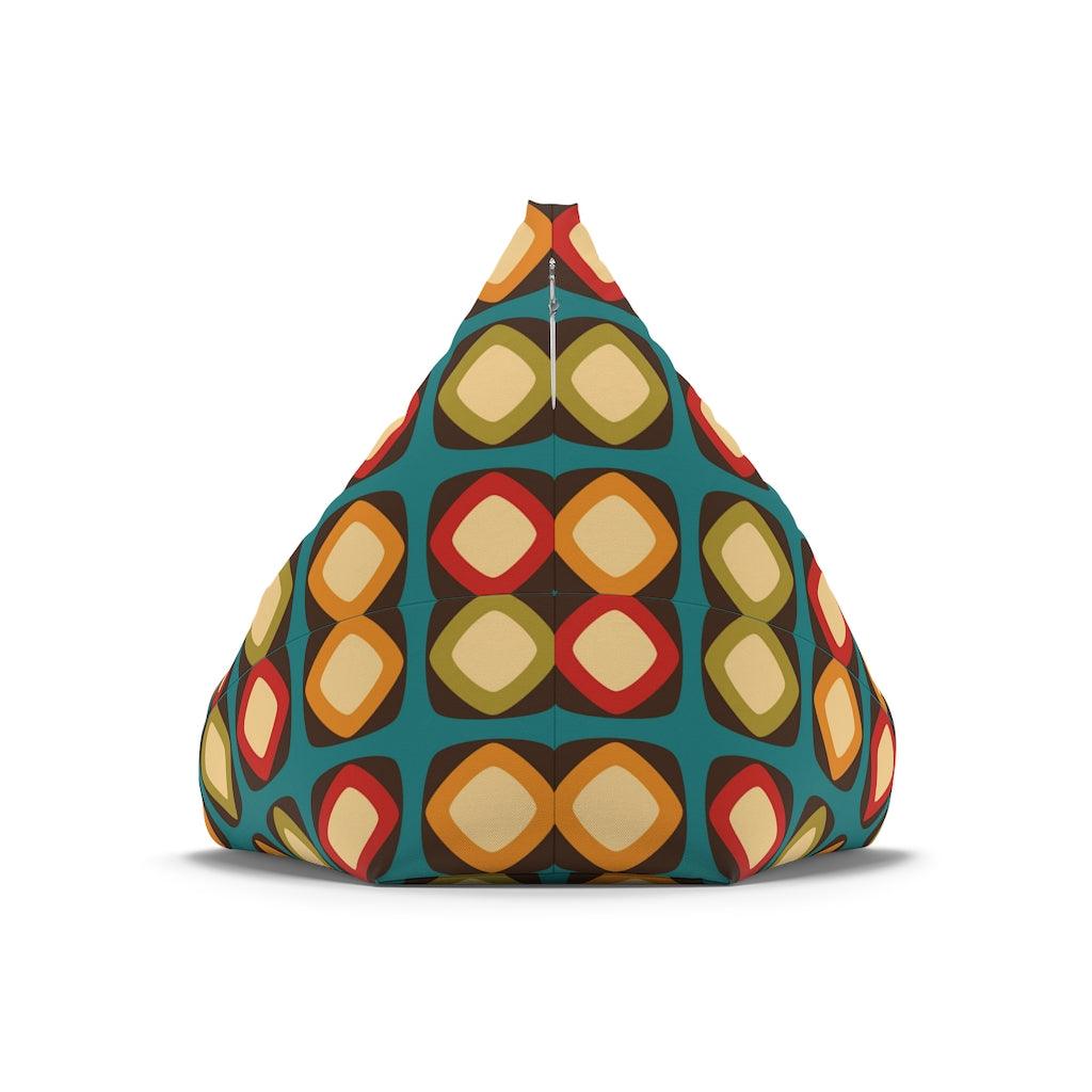 Retro Mod Squares Multicolor MCM Bean Bag Chair COVER | lovevisionkarma.com