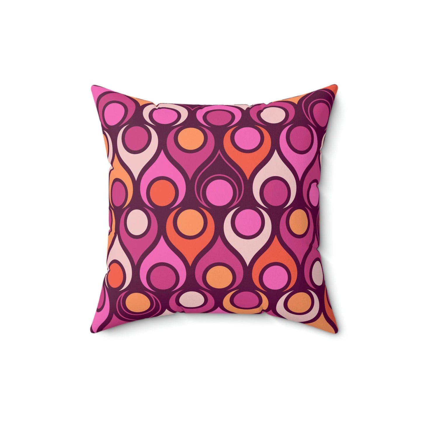 Mid Century Mod Magenta Purple Retro Geo Pillow | lovevisionkarma.com