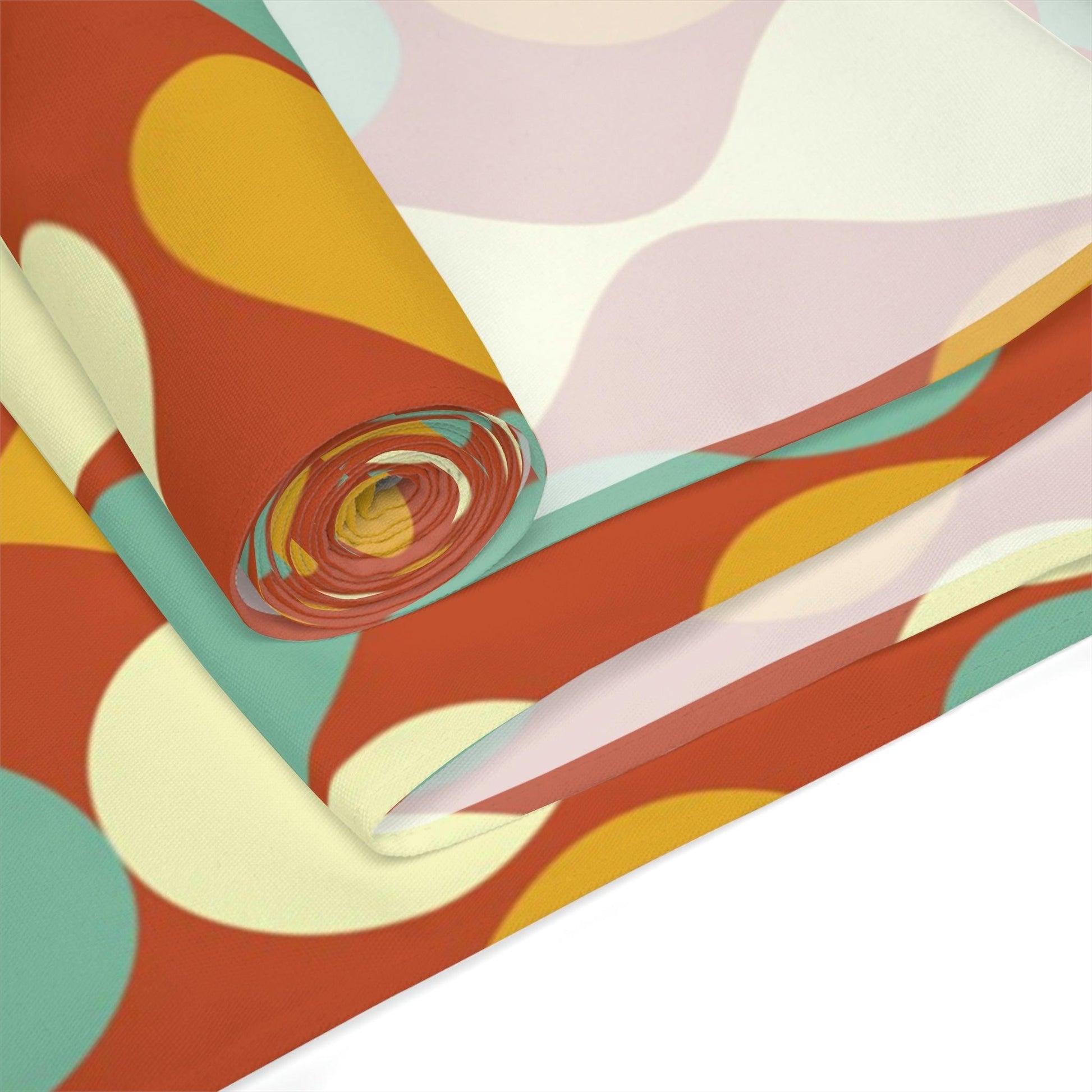 Mid Century Modern Table Runner, Multicolor Abstract Retro Table Linens | lovevisionkarma.com