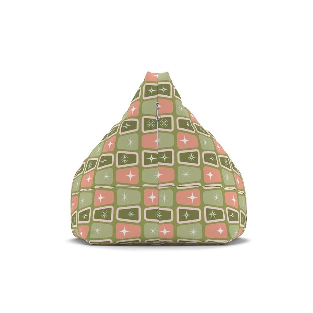 Mid Century Atomic Age Burst, Green & Pink Bean Bag Chair COVER | lovevisionkarma.com