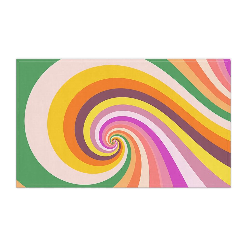 Retro 60s Candy Swirl Groovy Kitchen Tea Towel | lovevisionkarma.com