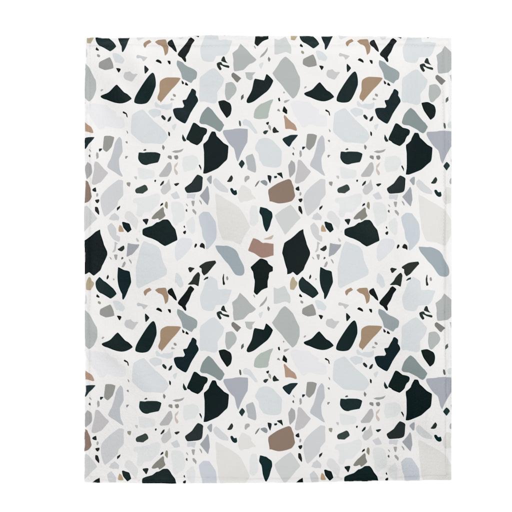 Terrazzo Print Modern Minimalist Velveteen Lightweight Blanket | lovevisionkarma.com