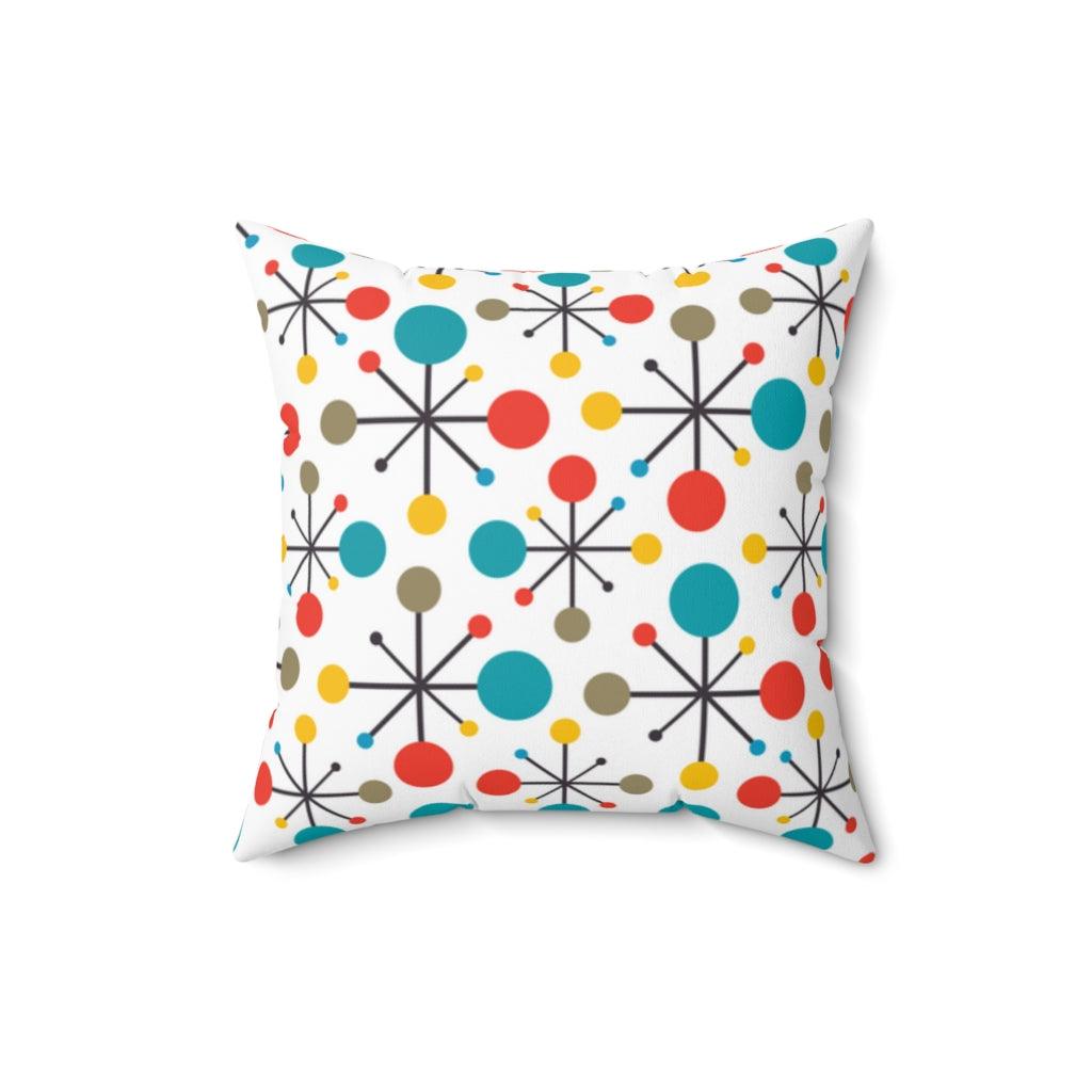 Retro Atomic Burst Mid Century Colorful Pillow | lovevisionkarma.com