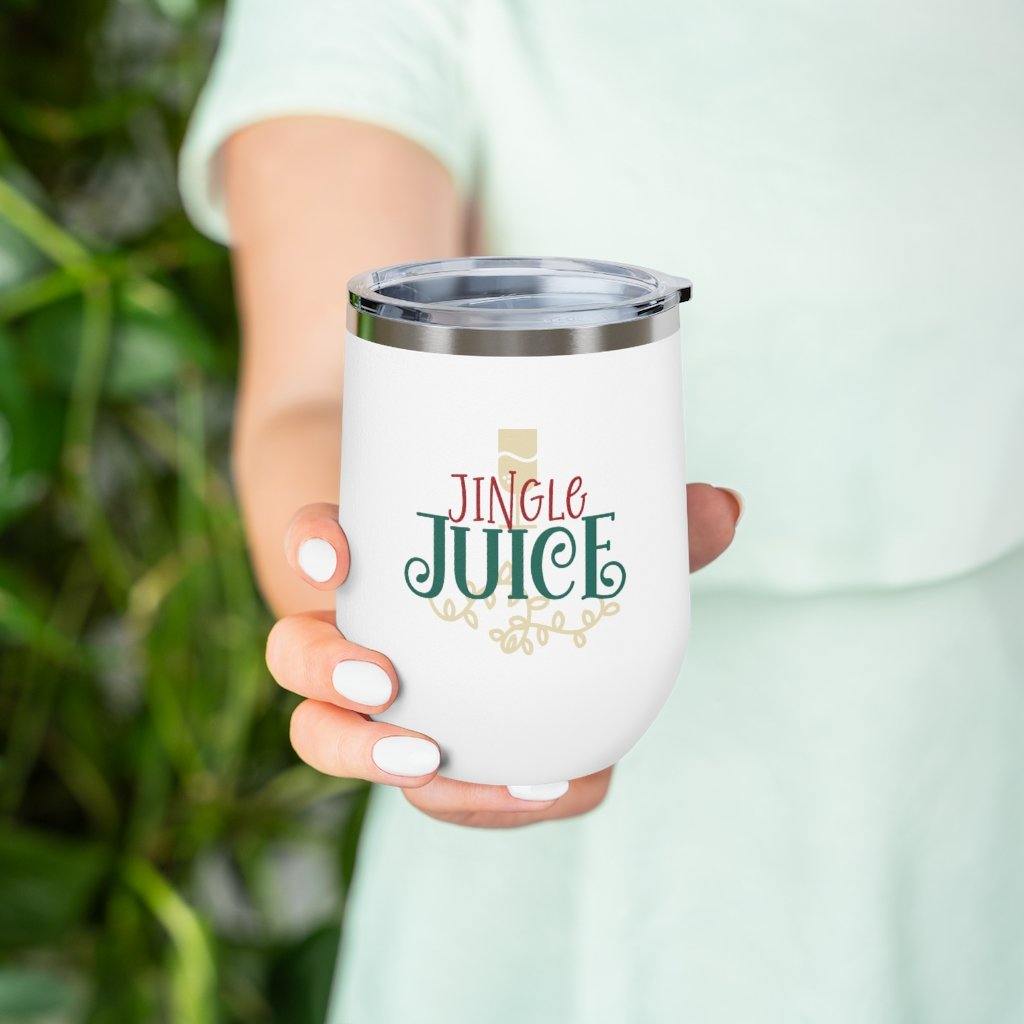 Funny Christmas Insulated Wine Tumbler 12oz "Jingle Juice" | lovevisionkarma.com