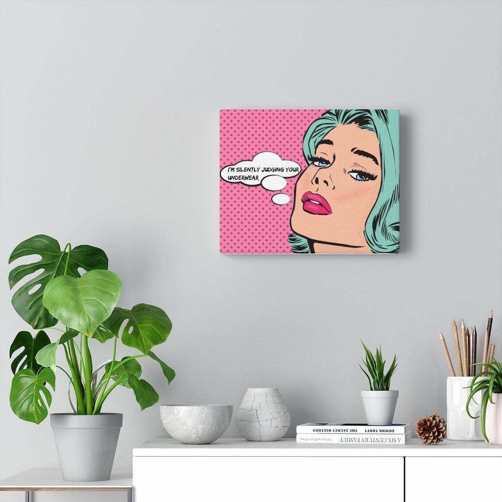 "Silently Judging" Funny Comic Pop Art Canvas Gallery Wrap | lovevisionkarma.com