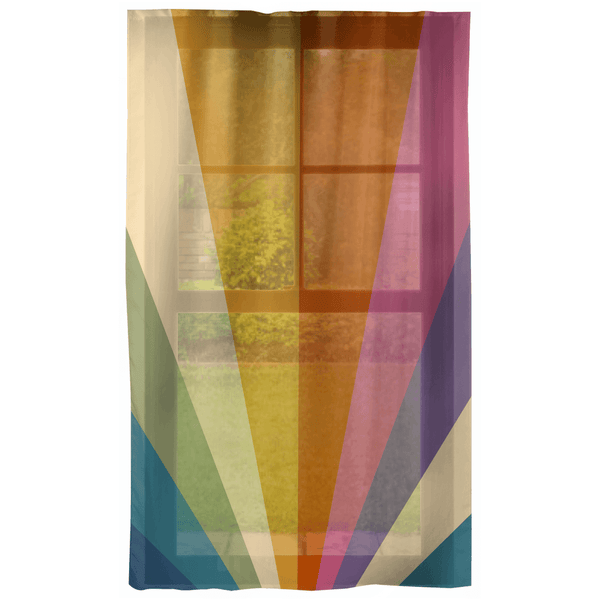 Retro Rainbow Burst Colorful MCM Curtain Panels | lovevisionkarma.com