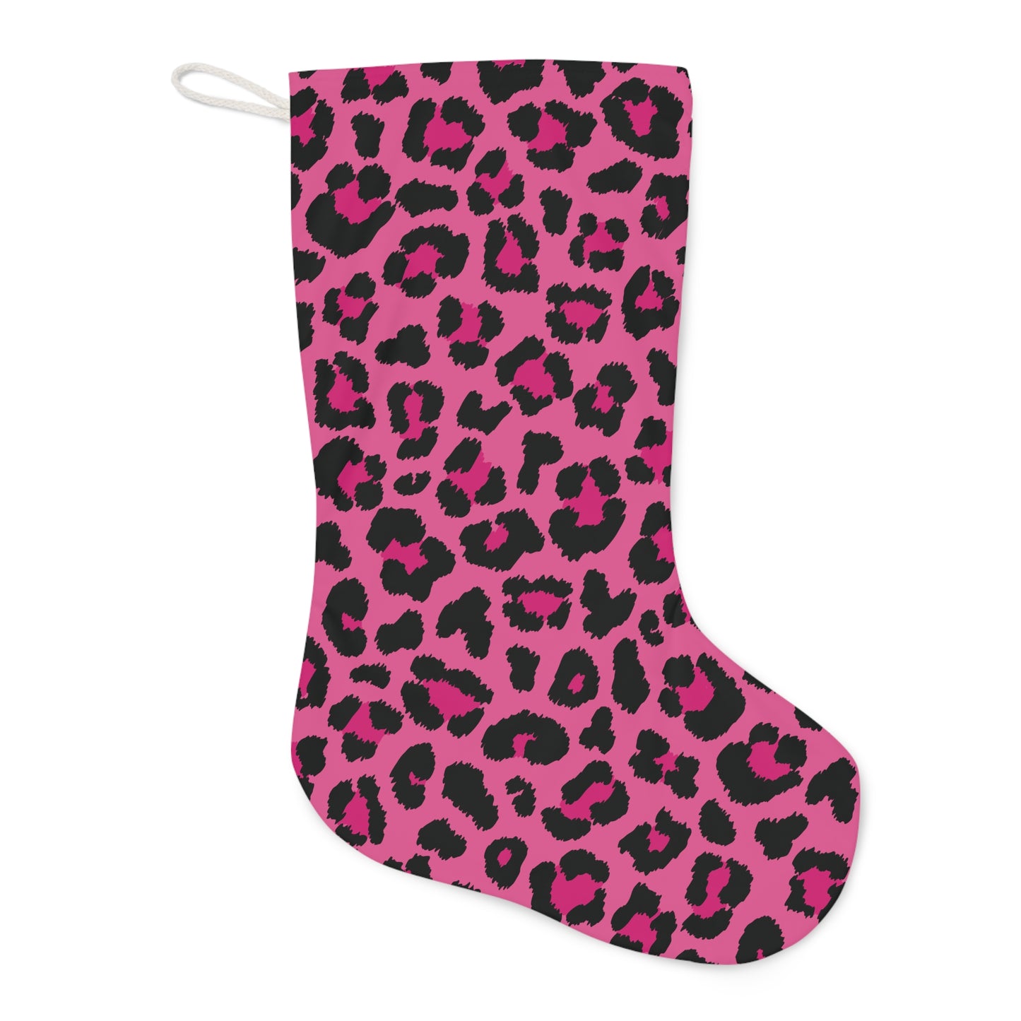 Pink Leopard Cheetah Spots Animal Print Christmas Stocking