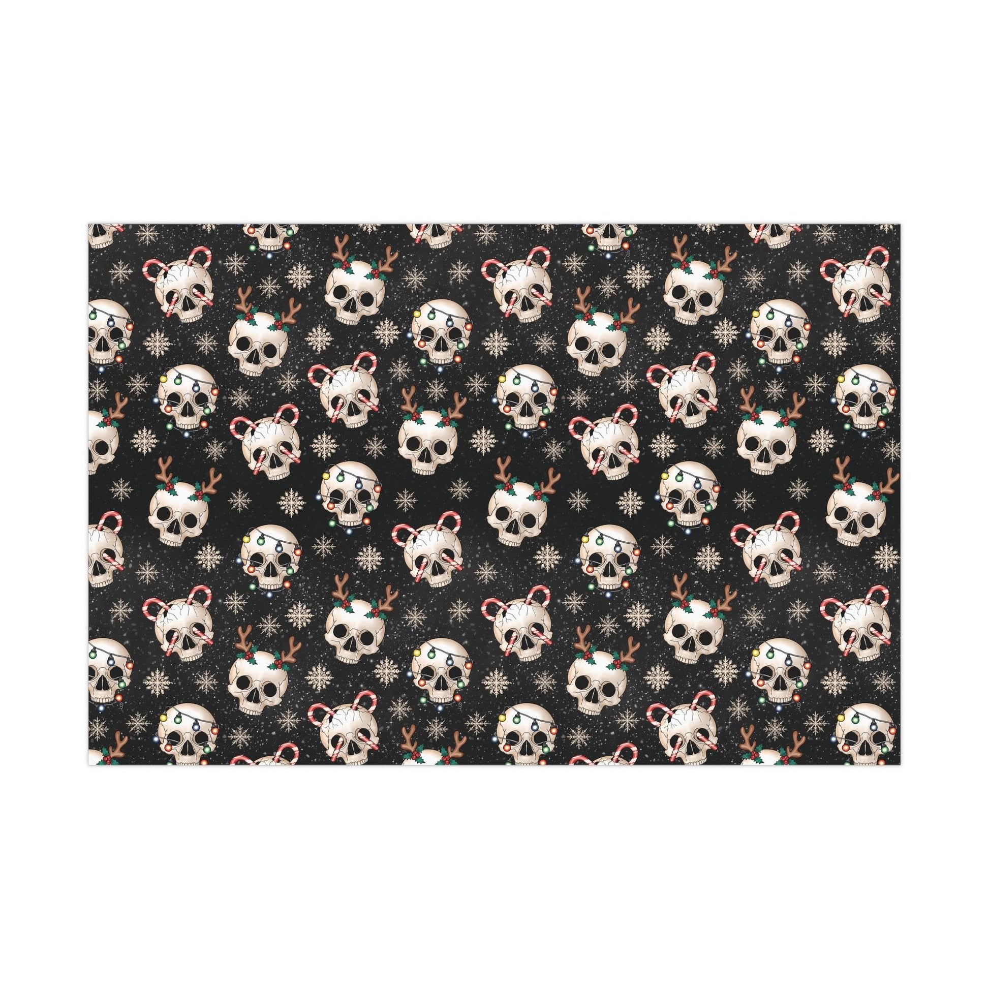 Goth Christmas Skulls, Gothmas & Creepmas Black Eco-Friendly Holiday Gift Wrap | lovevisionkarma.com