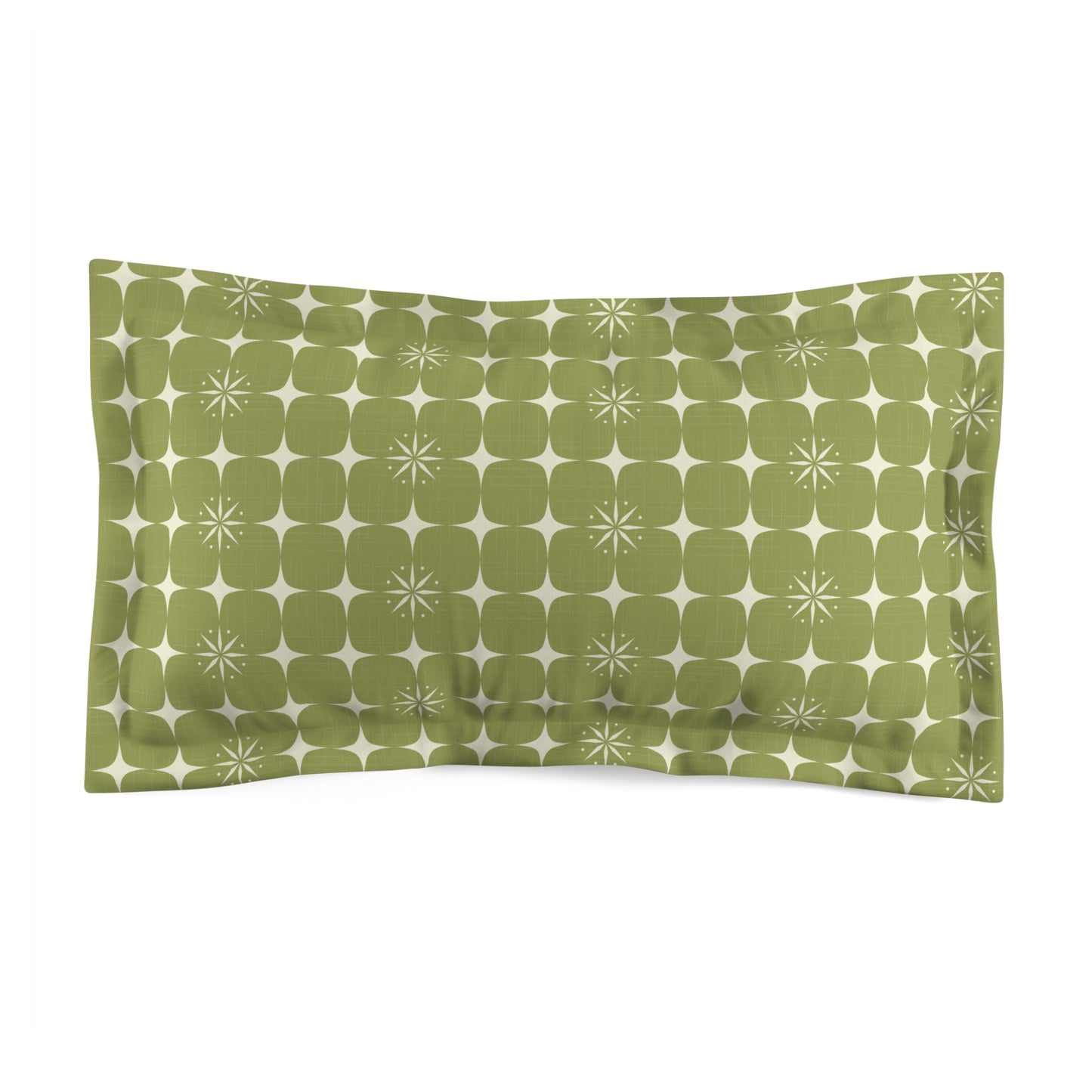 Retro 50's Atomic Starburst Mid Century Mod Green Pillow Sham