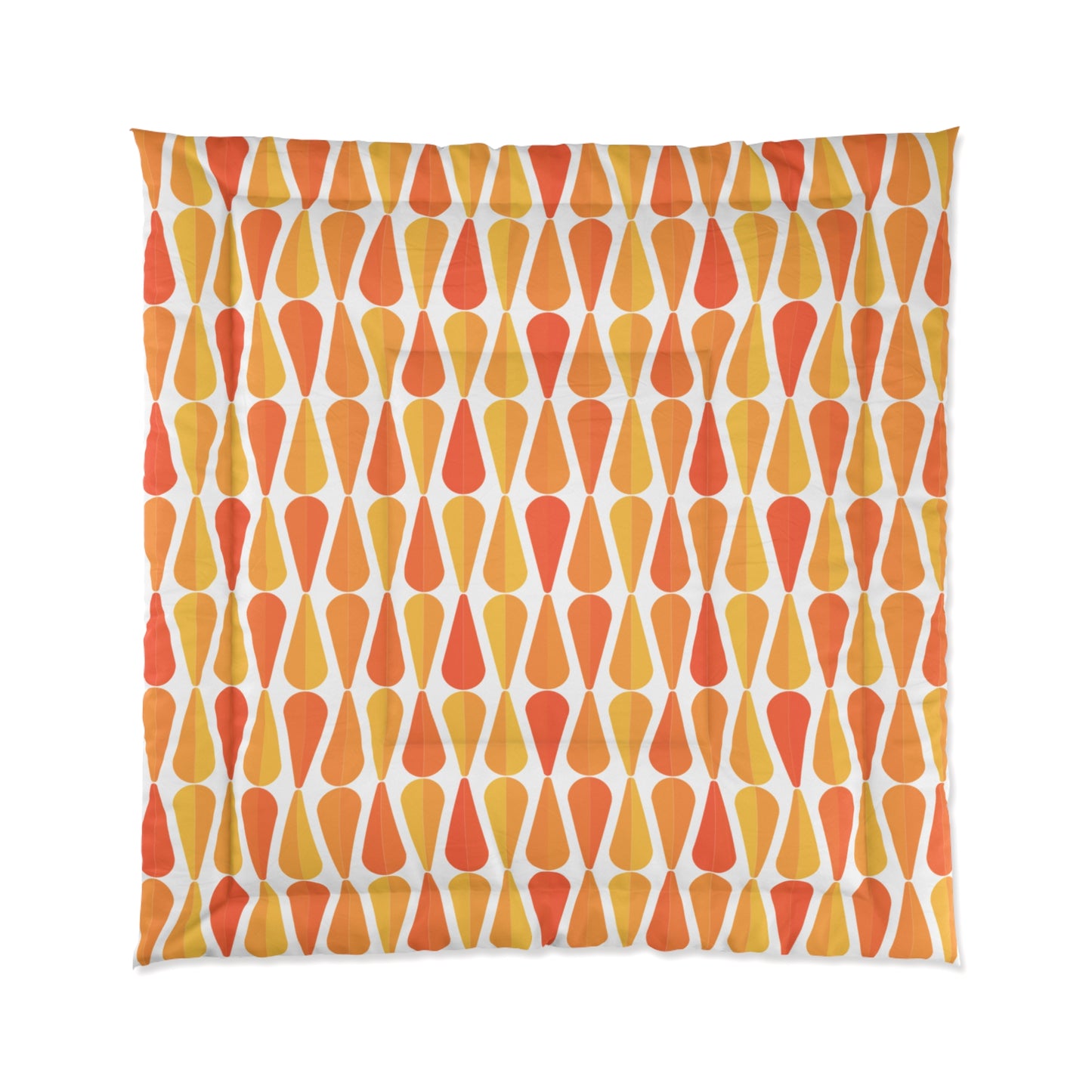 Retro 60s 70s Mid Century Modern Geometric Orange and Yellow Comforter