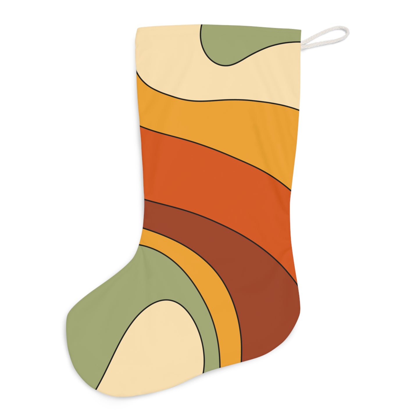 Groovy 60s 70s Retro Mid Century Mod Multicolor Hippie Christmas Stocking