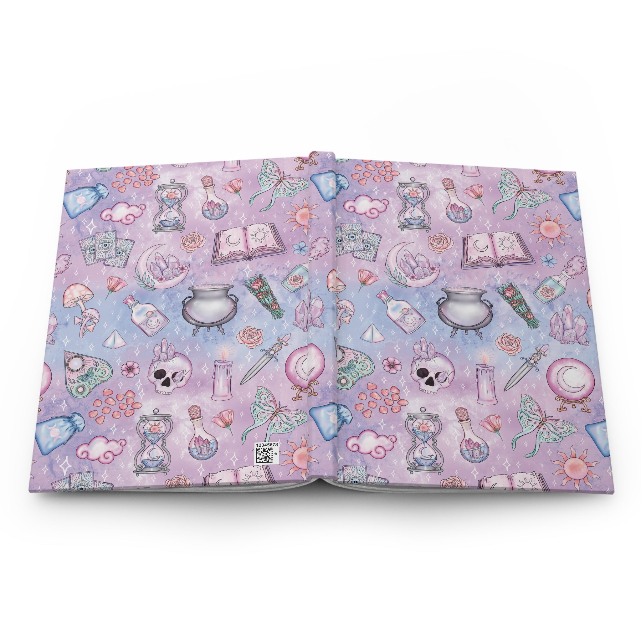 Kawaii Pastel Goth Witchy Whimsigoth Pink & Blue Hardcover Matte Journal