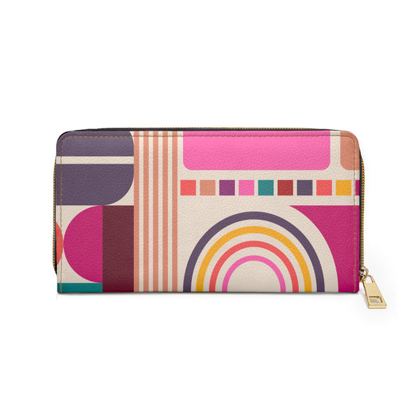 Retro Bauhaus Bold Abstract Colorful MCM Zipper Wallet